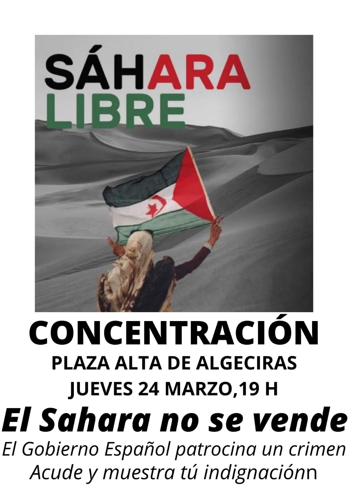 La Asociación de Amigos del Pueblo Saharaui convoca concentración en Algeciras