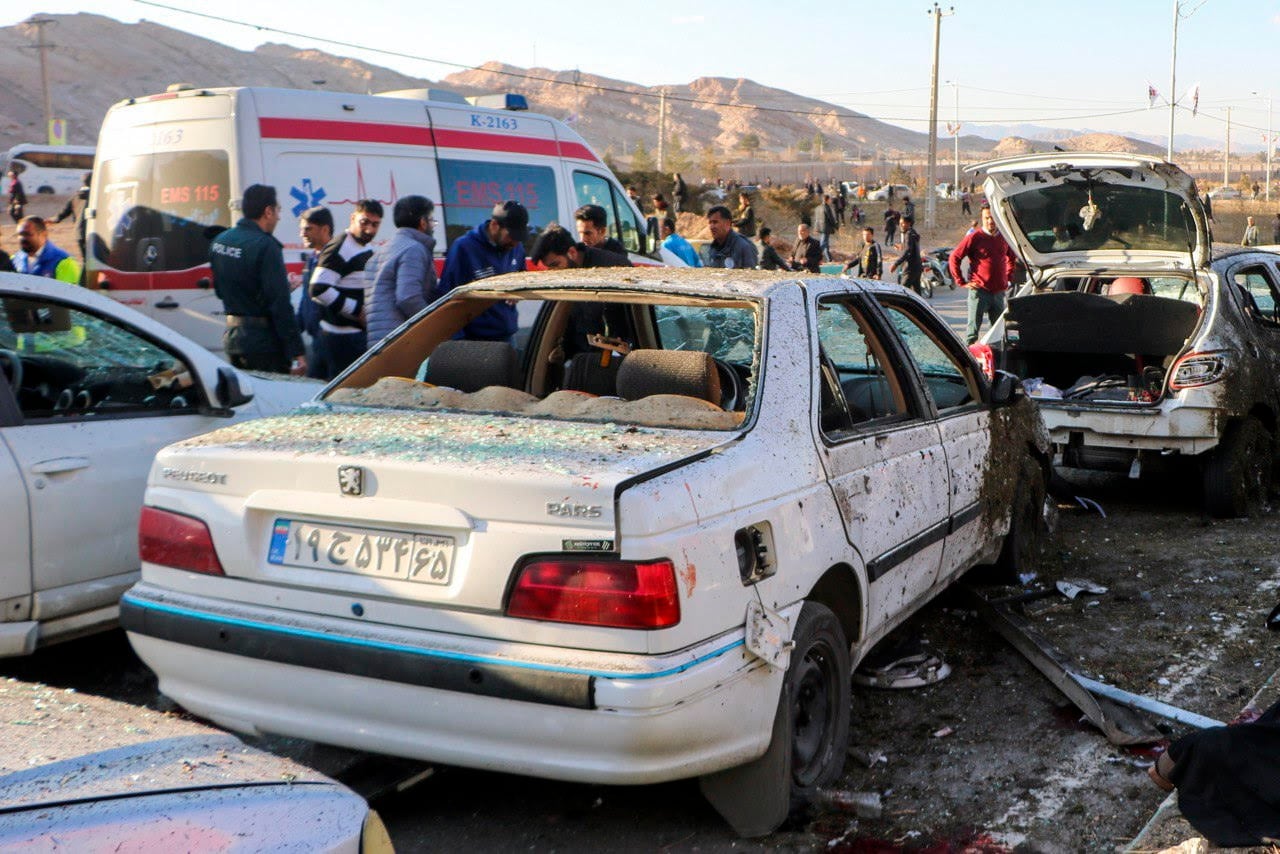 Imagen de los momentos posteriores al atentado en Kerman, el sur de Irán