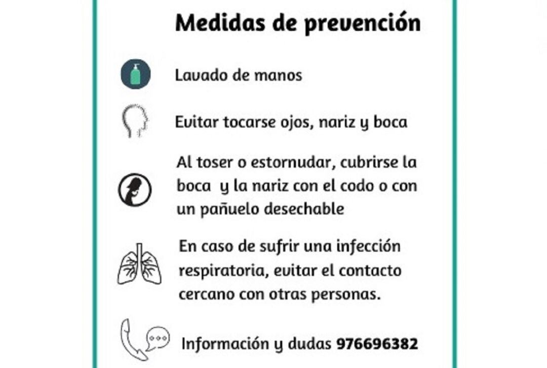Medidas de prevención facilitadas por Salud Pública