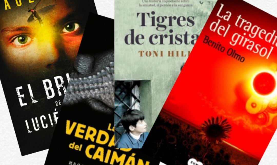 Portadas de los cuatro libros finalistas al premio Tormo Negro Masfarné de Cuenca.