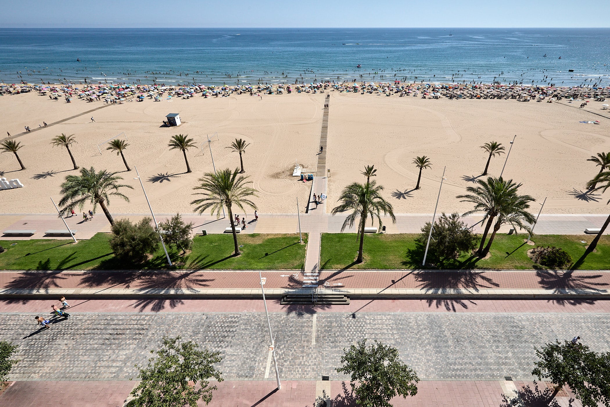 Panorámica de la Playa de Gandia, este pasado mes de agosto.