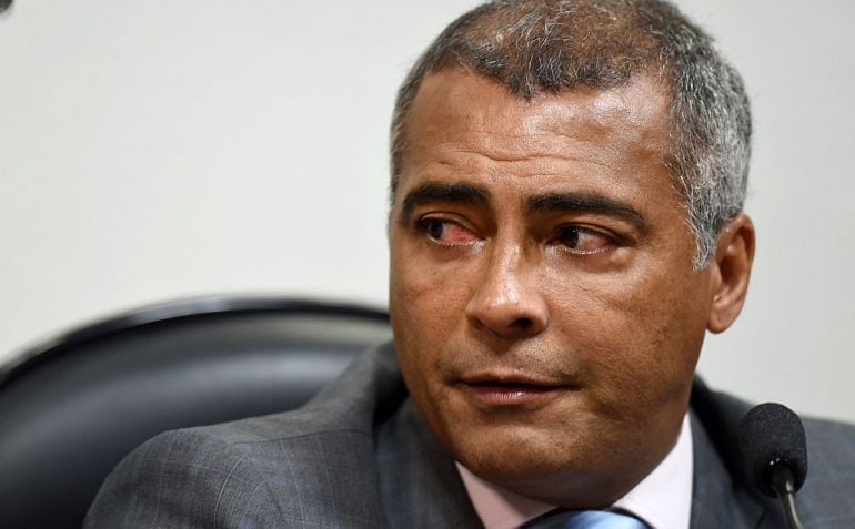 Romario, durante un acto en Brasil donde ejerce su actividad política