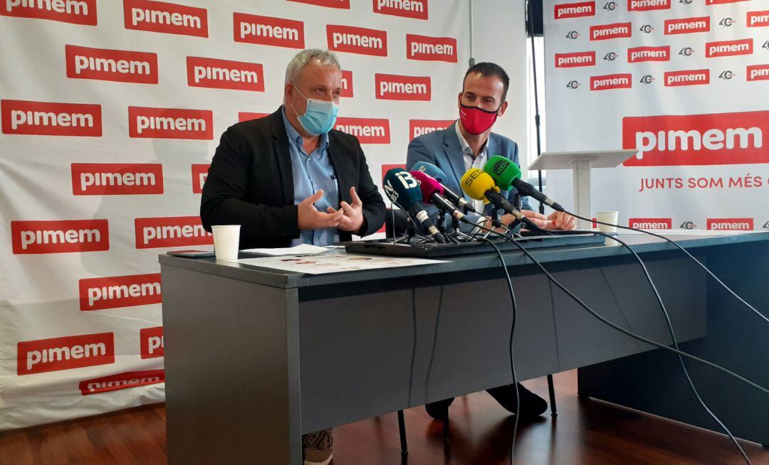 Jaume Alzamora y Jordi Mora en la presentación de la campaña.