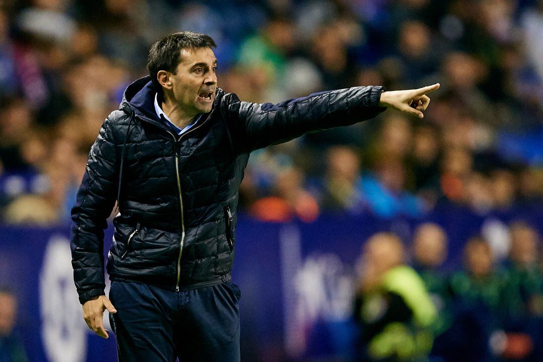 Asier Garitano, en un partido cuando era entrenador de la Real Sociedad