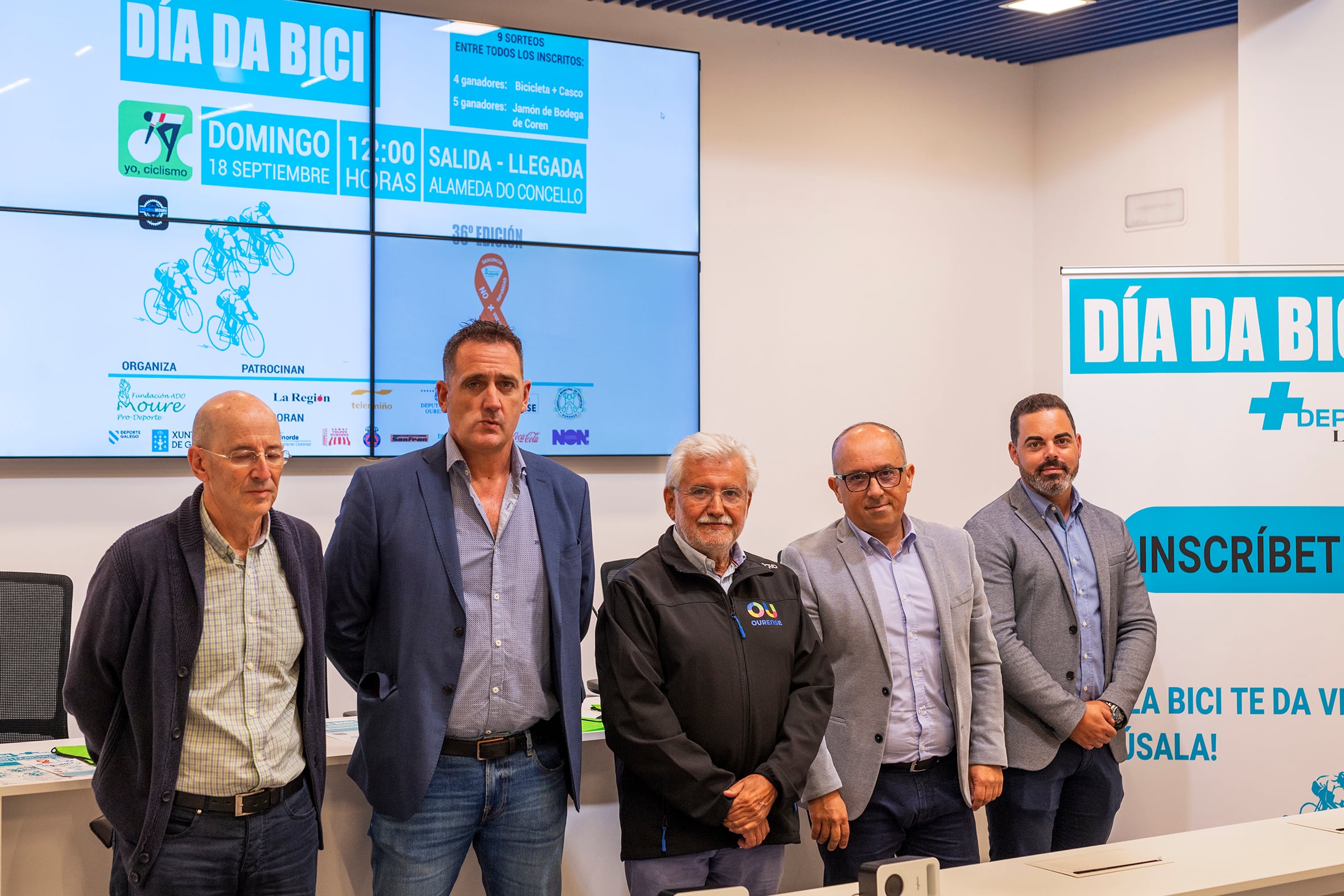 -11.00 horas: Presentación do Día da Bici.- O vicepresidente primeiro da Deputación, Rosendo Fernández, presenta a XXXVI edición do Día da Bici xunto ao coordinador provincial de Deporte Escolar da Xunta, Manuel Pérez; o edil de Participación Cidadá do Concello de Ourense, Antonio Pérez; o subdirector xeral do Grupo La Región, Carlos Barbosa; e o presidente da Fundación ADO Moure - Pro Deporte, Carlos Moure