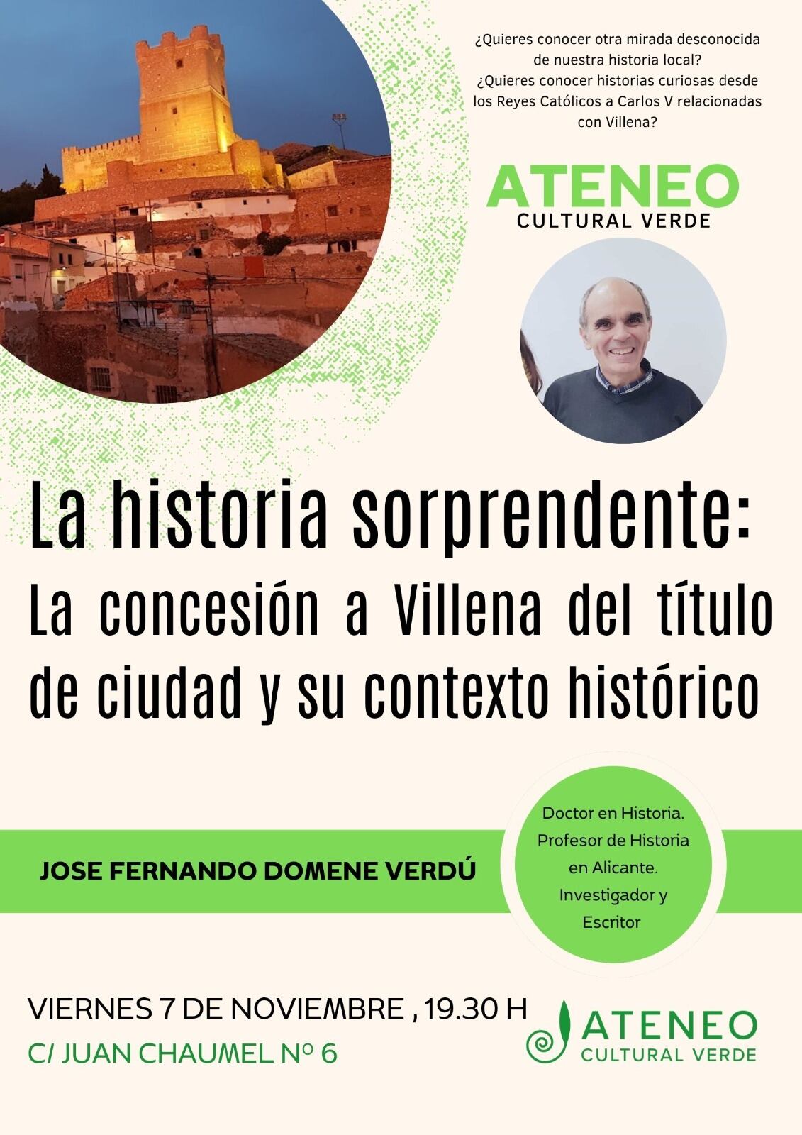 Cartel de la charla del viernes