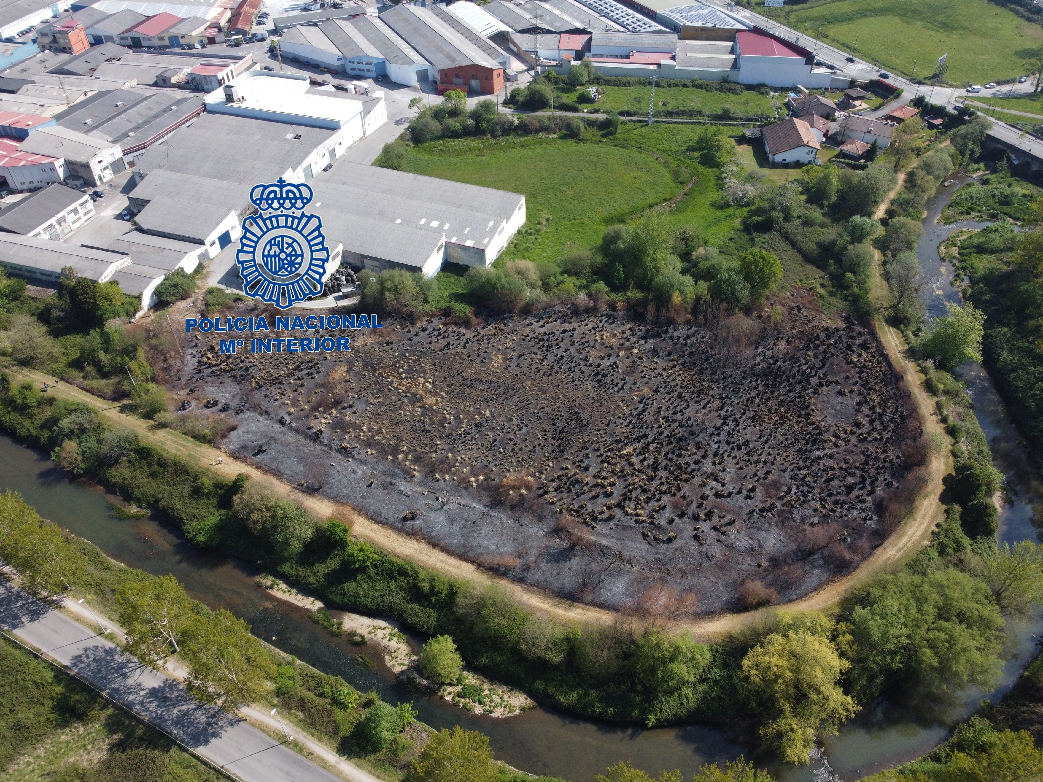 Una imagen de las consecuencias del incendio facilitada por la Policía.