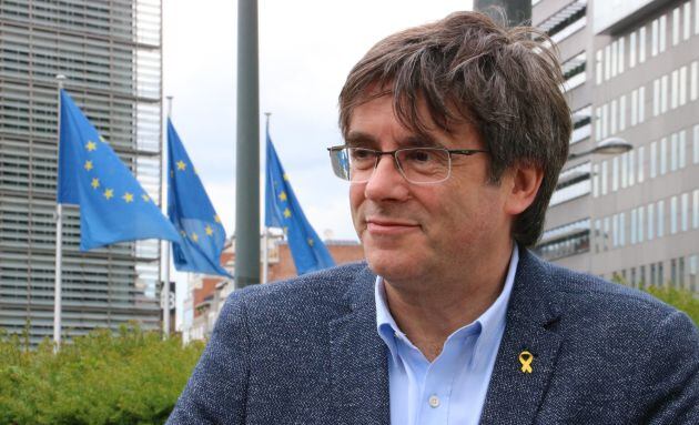 Carles Puigdemont durant la manifestació pel final del judici de l&#039;1-O