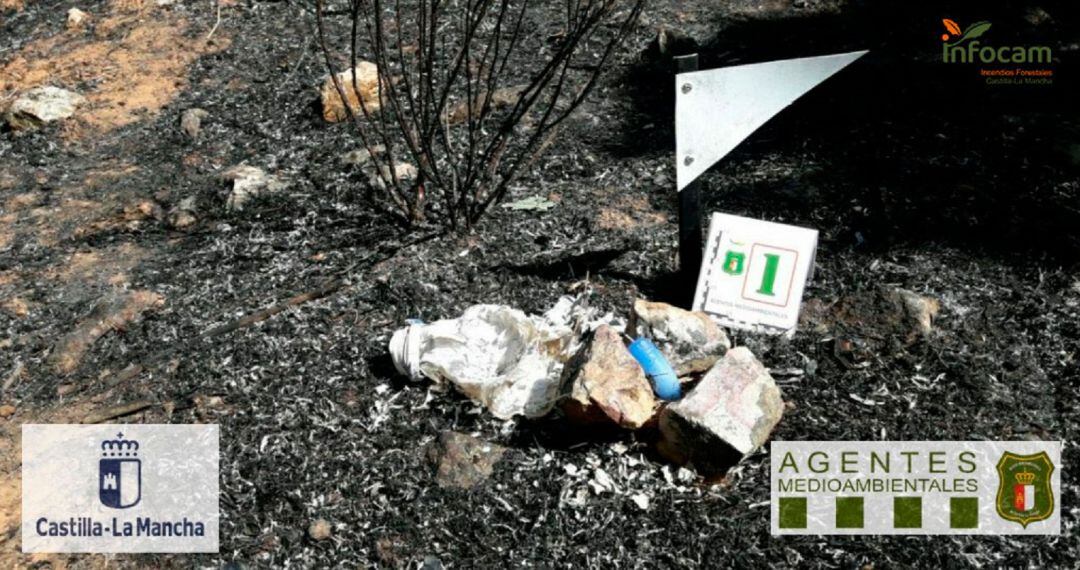 Los agentes medioambientales encontraron un posible artefacto incendiario