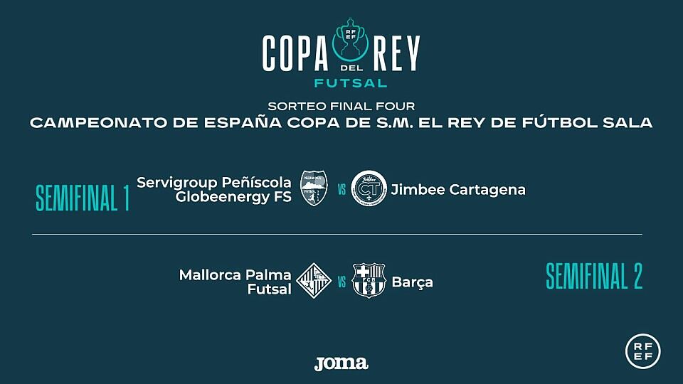 Antequera acogió el sorteo de la fase final de la Copa del Rey de fútbol sala, donde participarán el Peñíscola, Cartagena, Palma y Barcelona