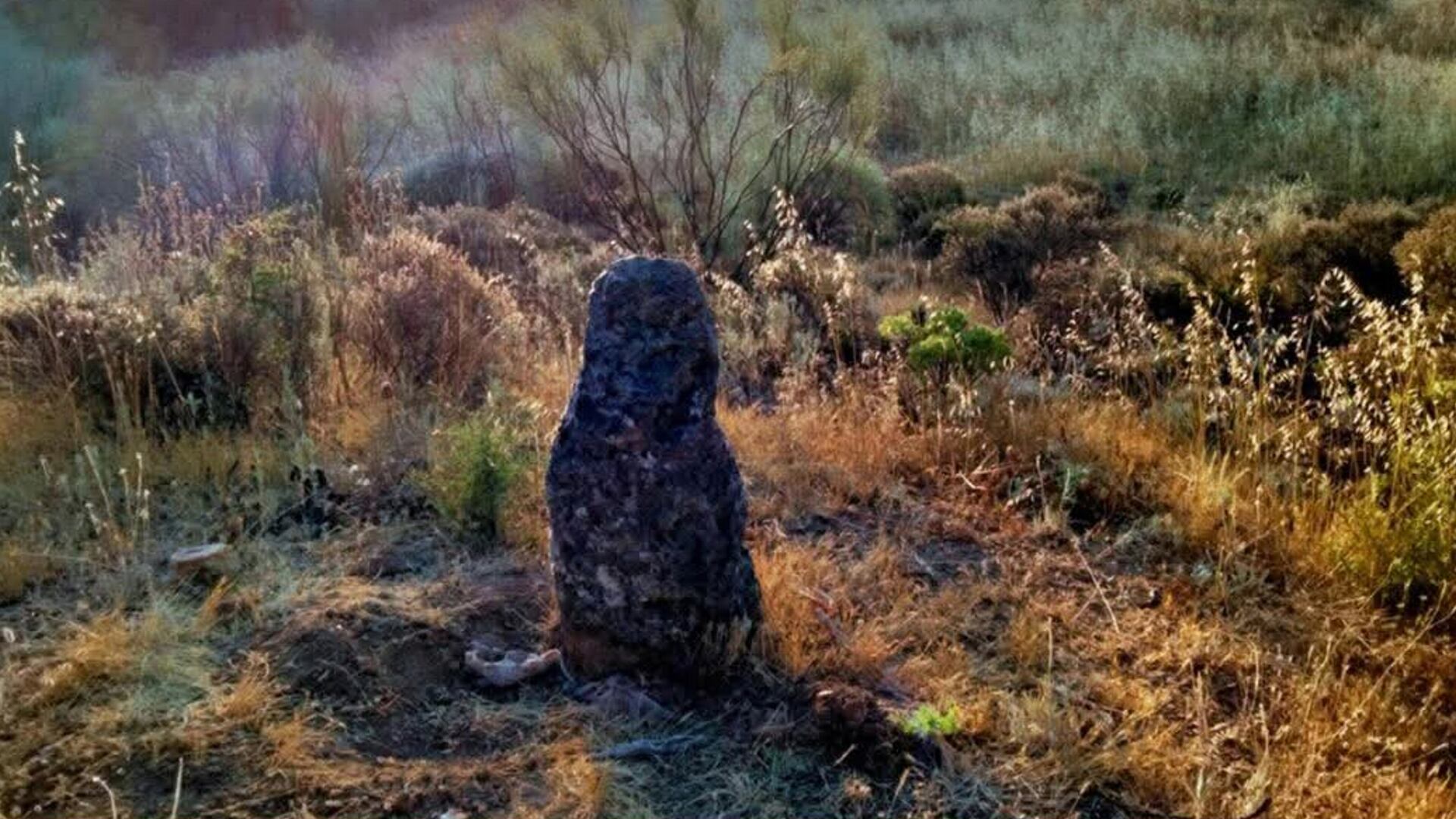 Menhir hallado en las Tierras de Antequera