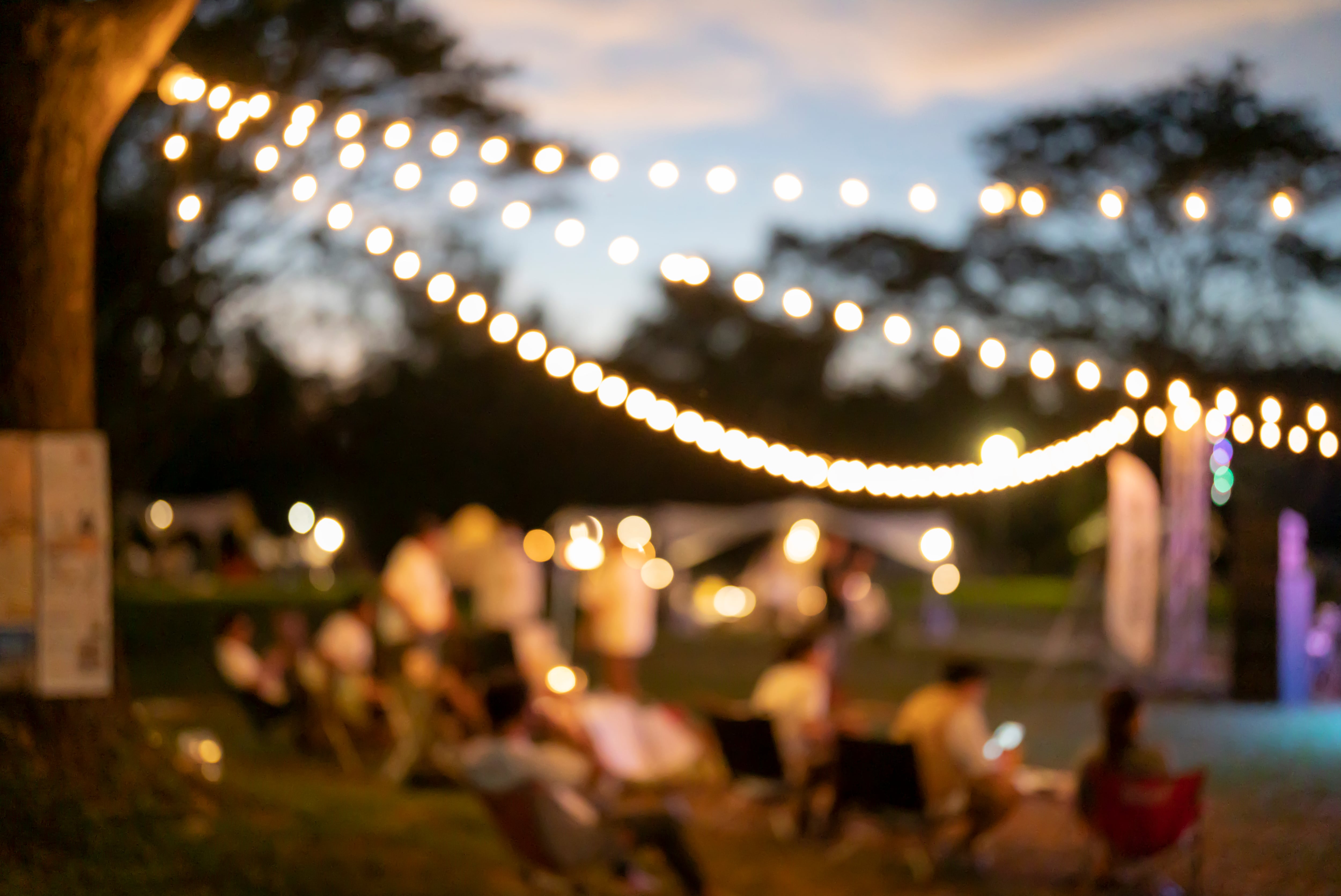 Celebración de un concierto de verano al aire libre