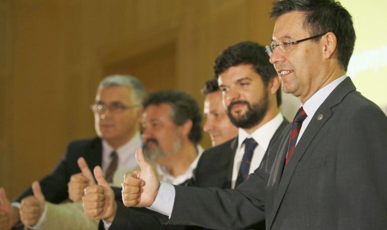 Bartomeu, en un acto de la plataforma Guanyarem