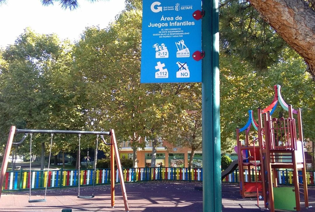 Área infantil en un parque de Getafe.