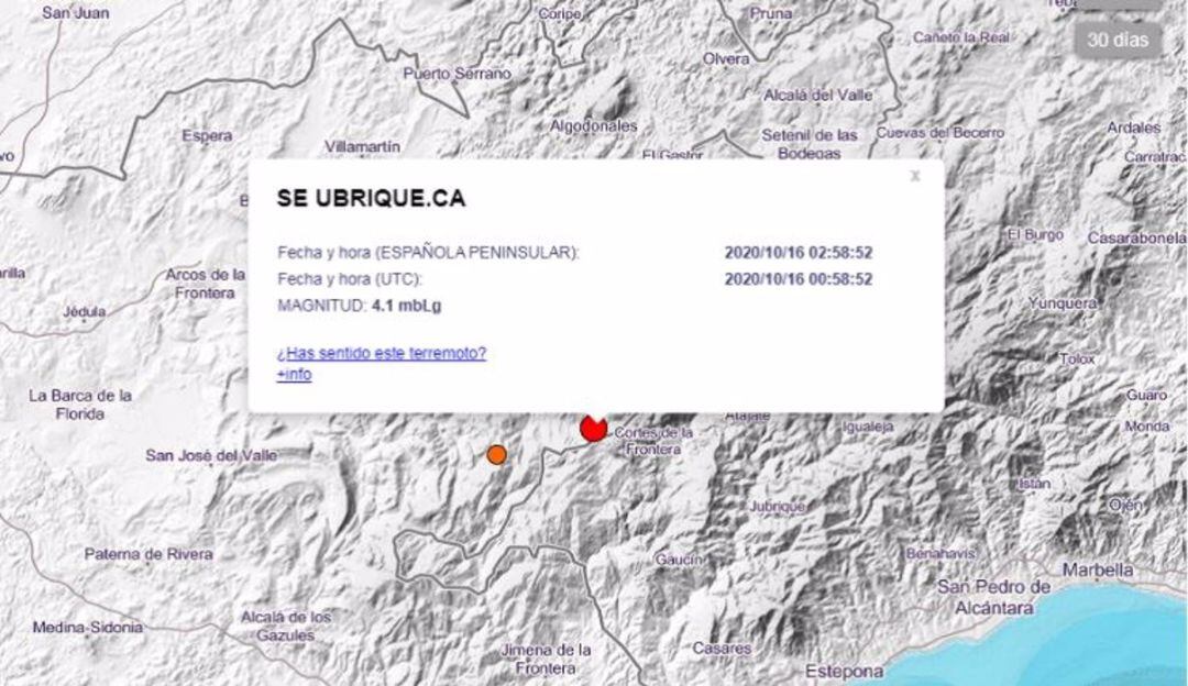 Localización del terremoto