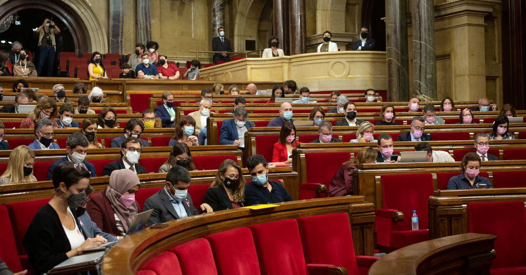 Sesión del Parlamento catalán. 