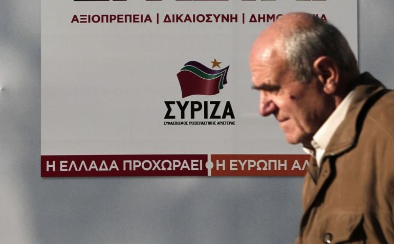 Cartel de Alexis Tsipras, líder de SYRIZA