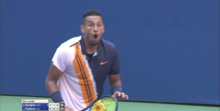 Kyrgios, boquiabierto tras el puntazo de Federer