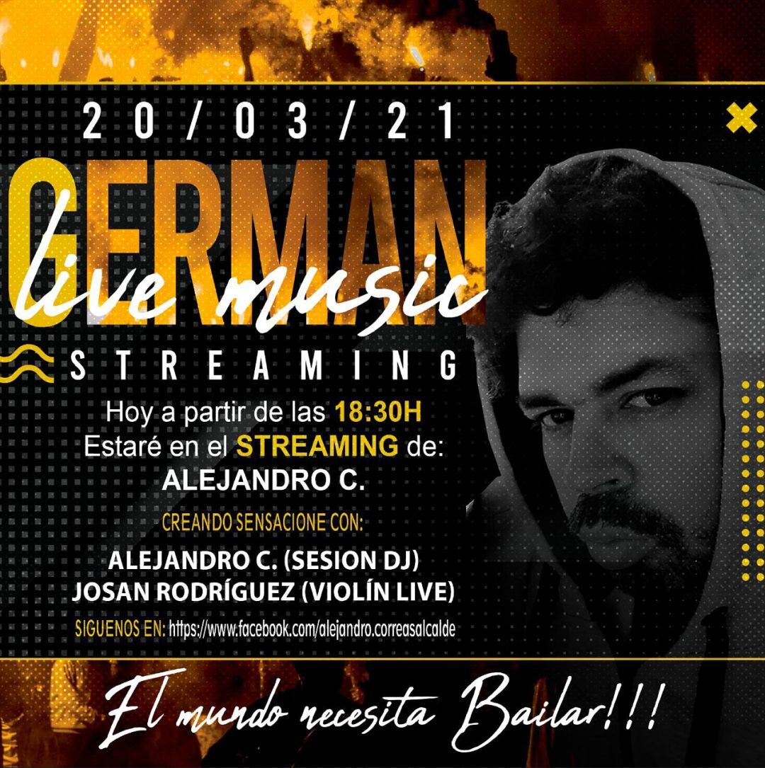 Cartel del directo con DJ German