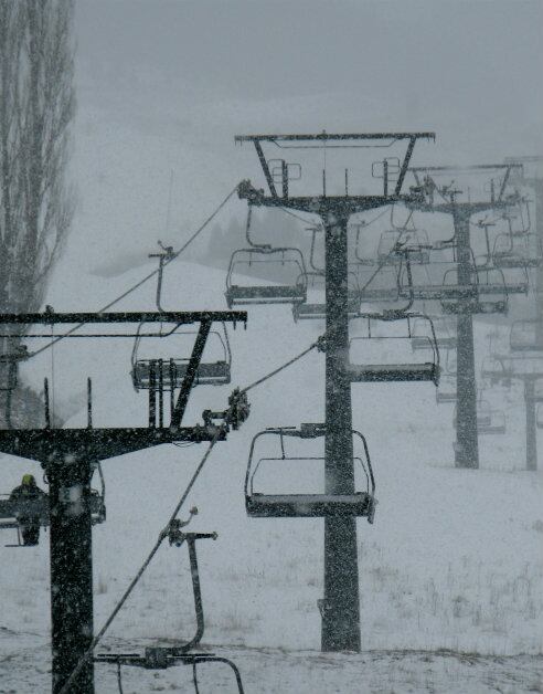 Nieva en la estación de esquí de Cerler, en Huesca