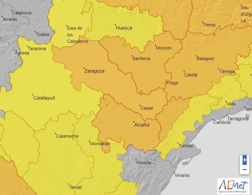 Alertas de calor en Aragón