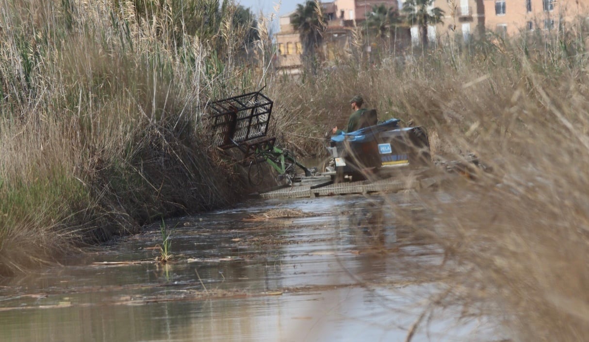 Máquina dragando l&#039;Albufera