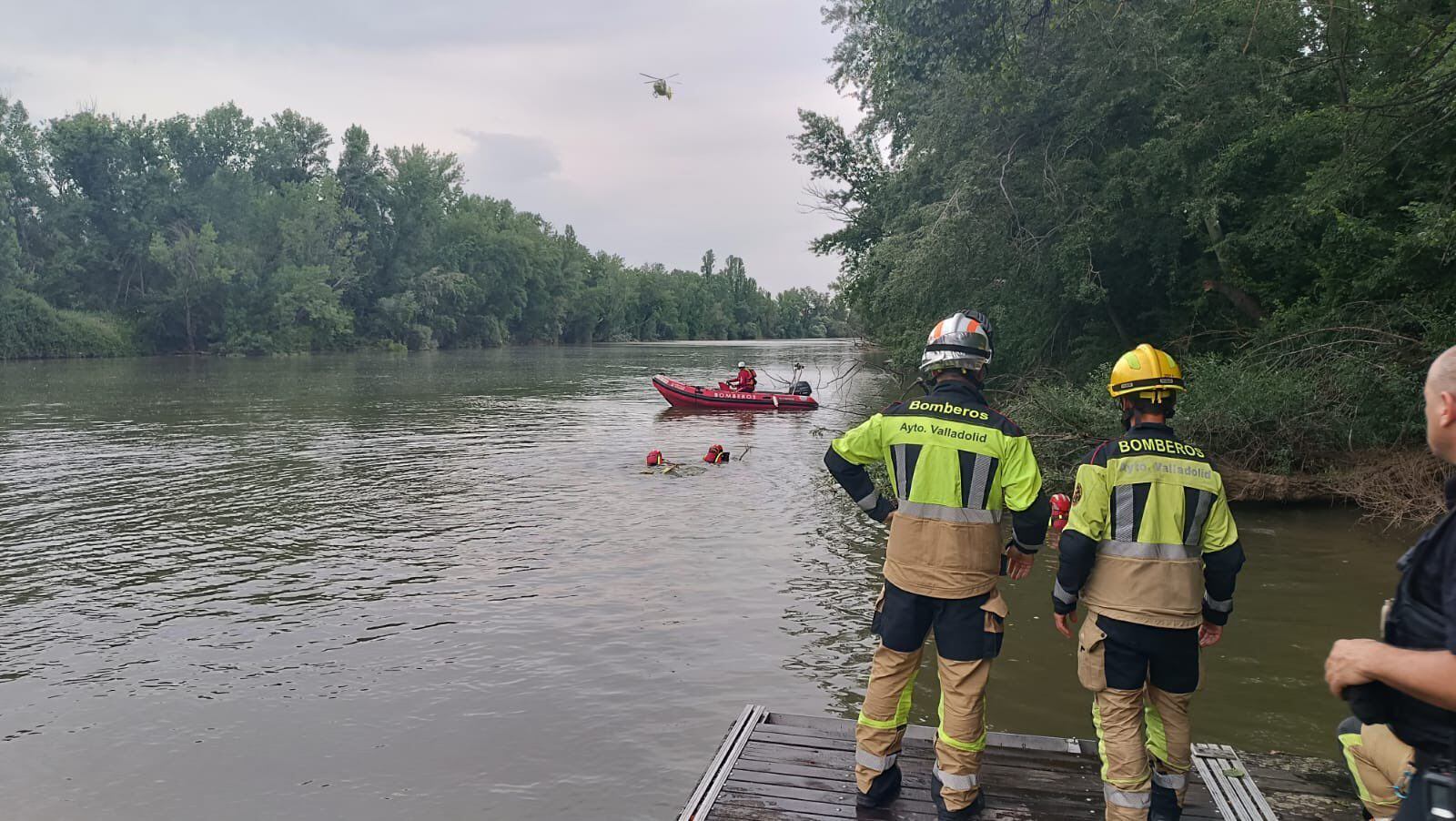 Tareas de búsqueda en el Río Pisuerga
