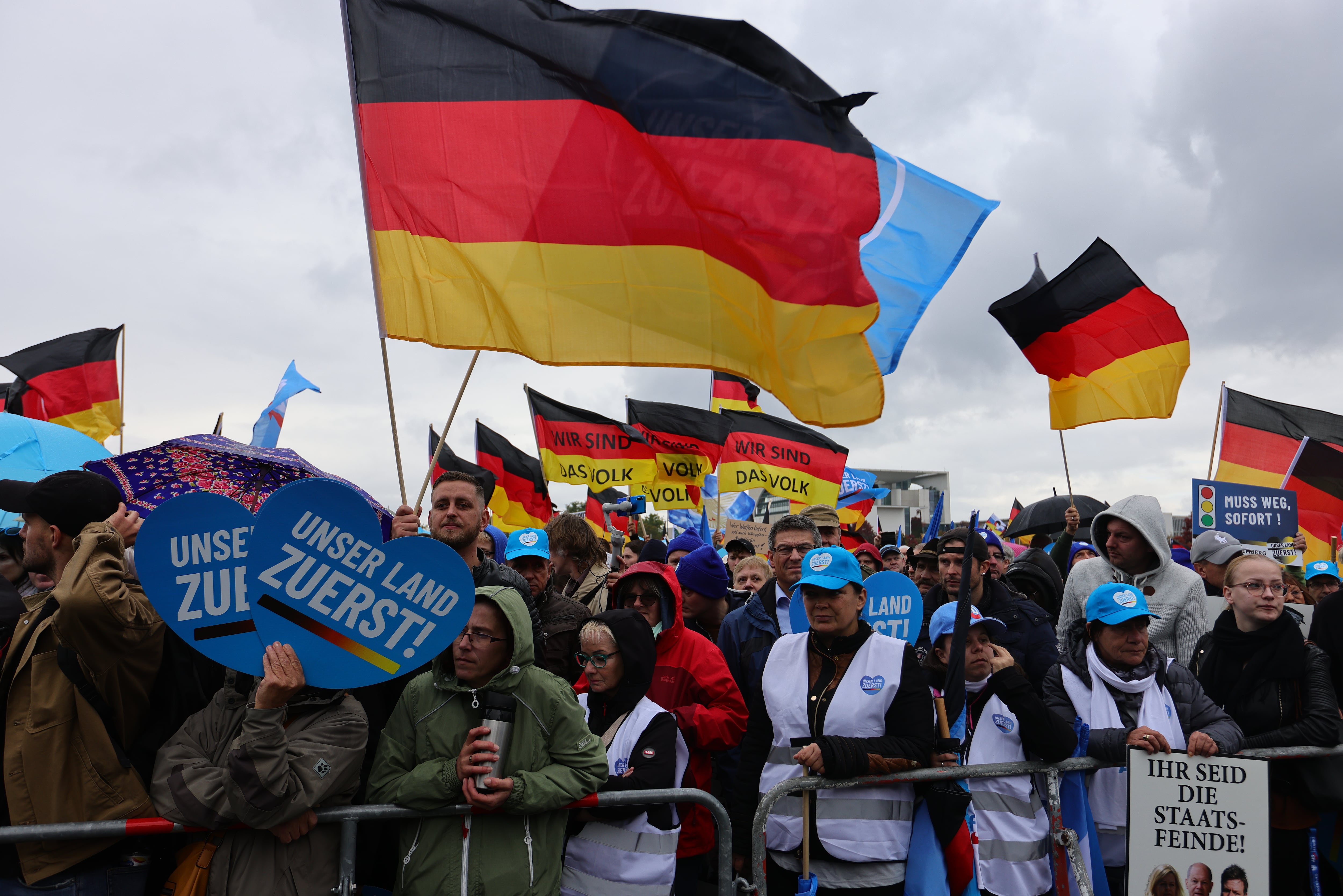 Simpatizantes de AfD en una manifestación en Berlín