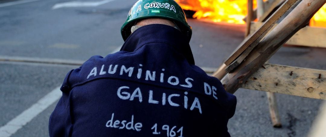 Protesta de trabajadores de Alcoa en A Coruña