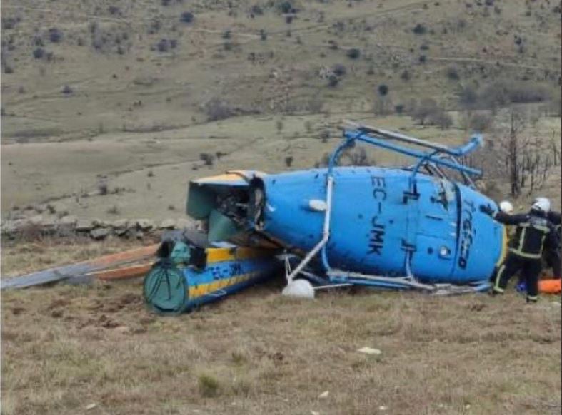 El helicóptero de la DGT tras el accidente en Robledo de Chavela (Madrid) el pasado domingo