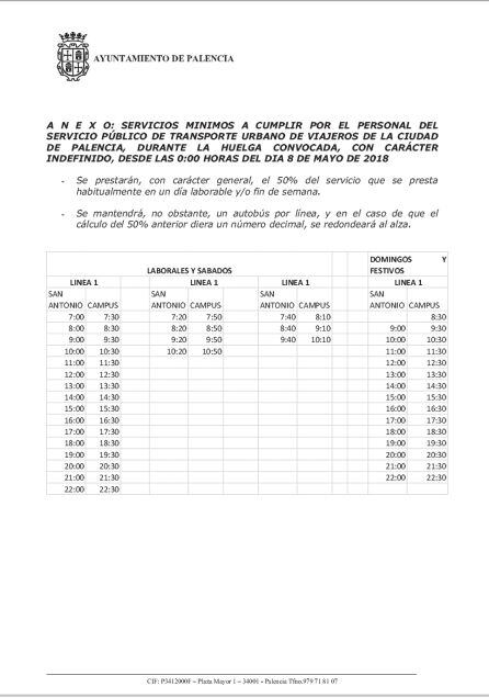 El Ayuntamiento facilita los datos de servicios mínimos