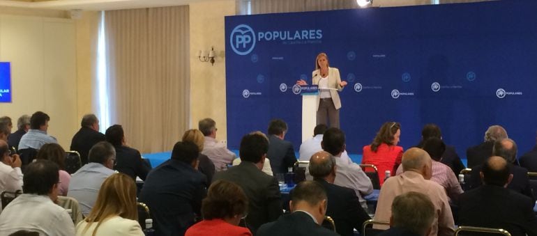 Cospedal en la Interparlamentaria del PP de Castilla-La Mancha en Toledo.