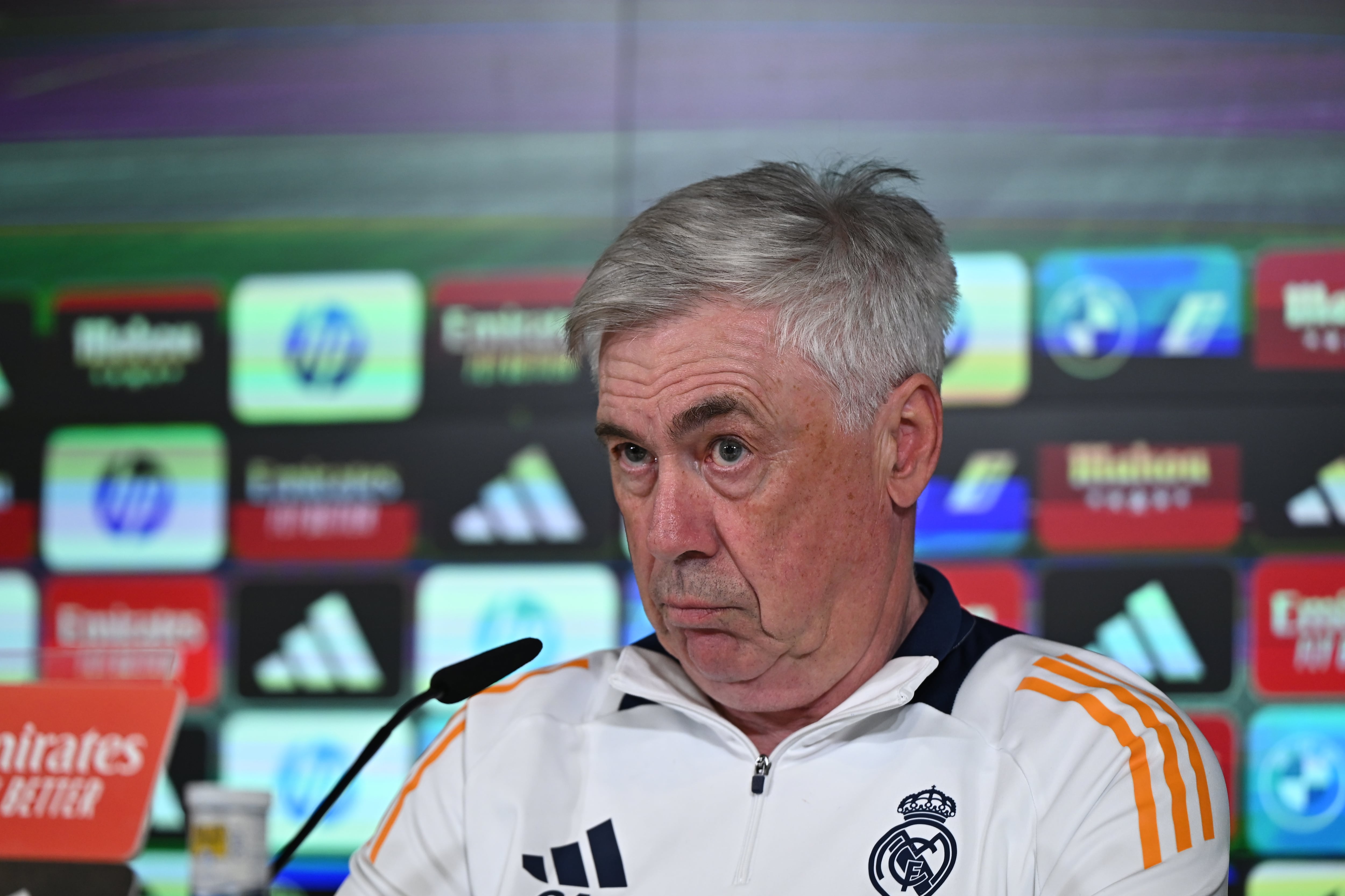 El entrenador del Real Madrid, Carlo Ancelotti, en rueda de prensa