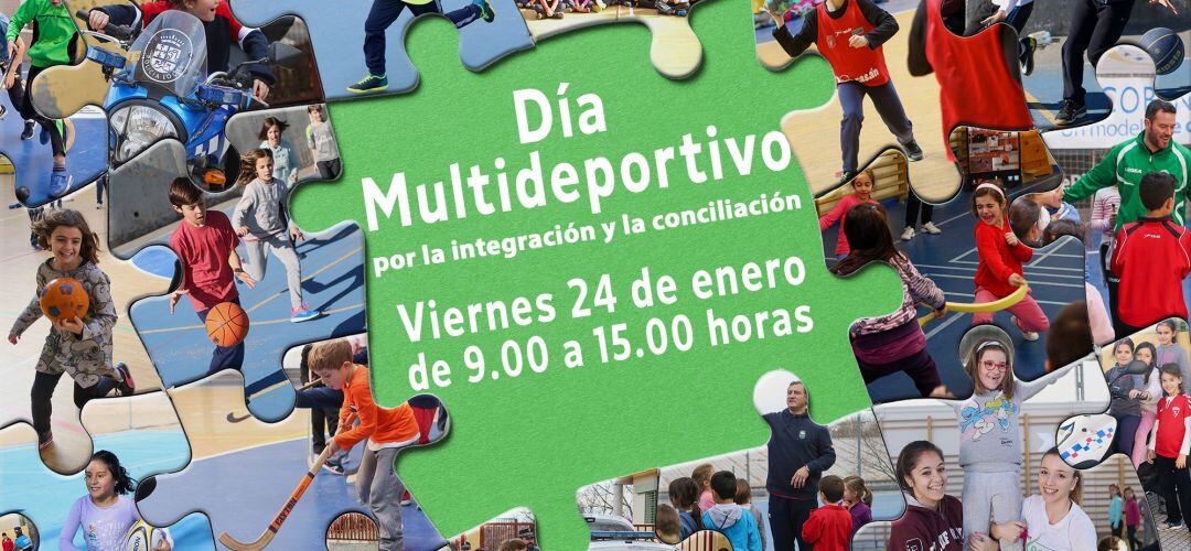 Cartel del Día Multideportivo por la conciliación en Alcobendas