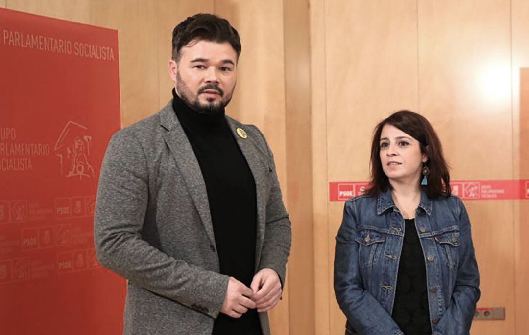 Gabriel Rufián y Adriana Lastra, en una fotografía de archivo. 