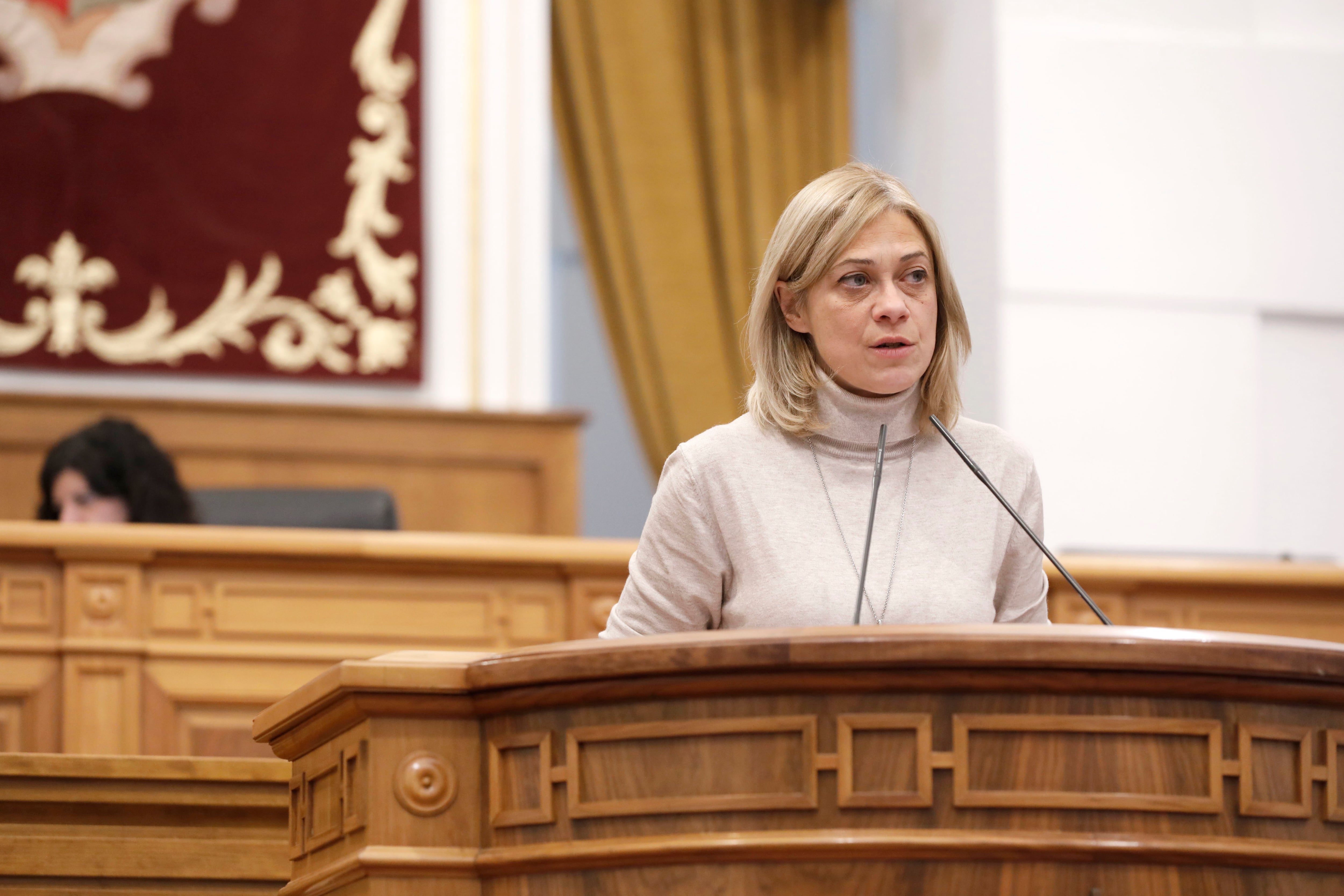 Carmen Picazo durante una intervención en las Cortes de Castilla-La Mancha