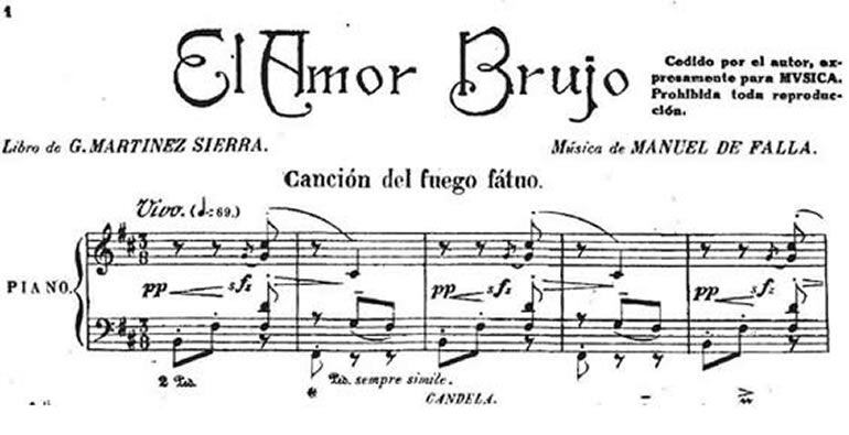 Partitura de Amor Brujo.