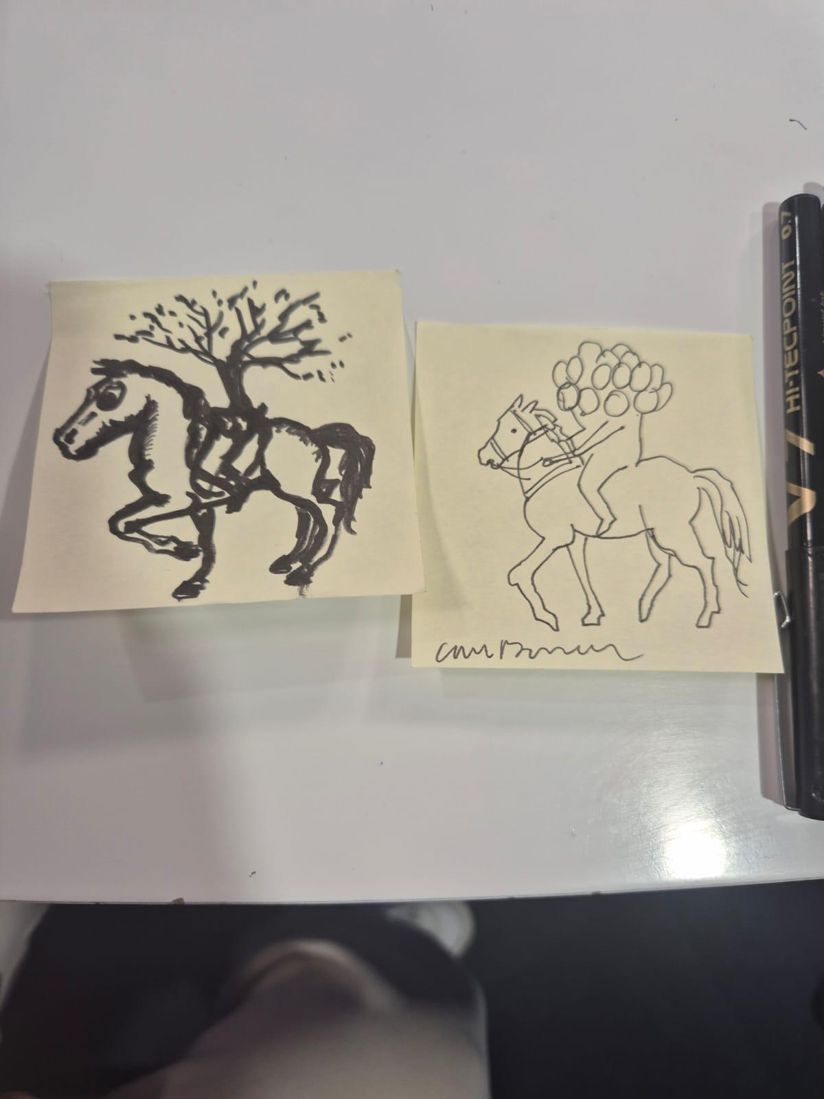 Dibujos en post-it de la muestra de Fernando Sánchez Castillo