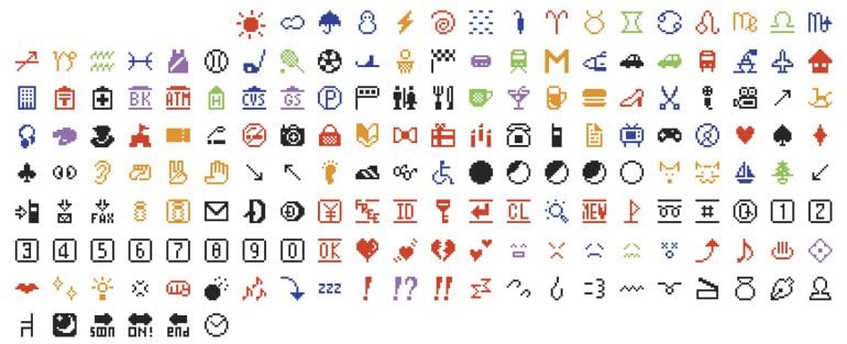 El conjunto original de los 176 emojis que incorpora el MoMA.