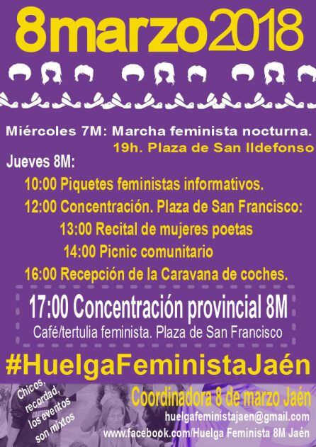 Cartel anunciador con los actos previstos para el 7 y 8 de marzo