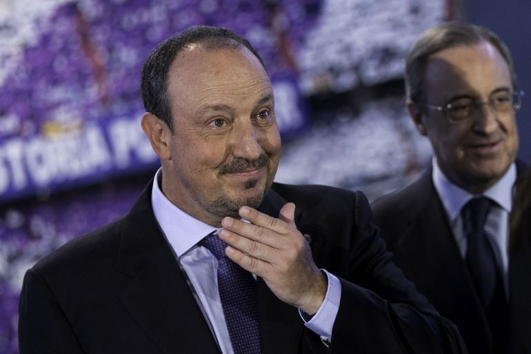 Benítez y Florentino el día de la presentación del técnico como nuevo entrenador del Real Madrid