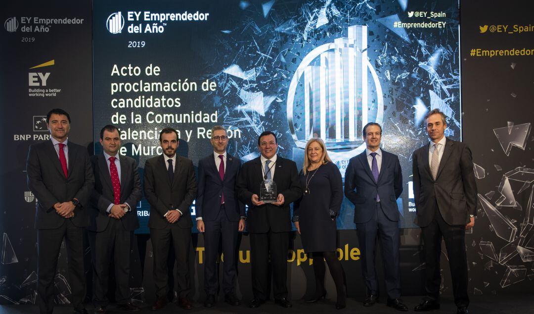 El acto de proclamación como finalista para el premio EY emprendedor del año que ha tenido lugar en Valencia