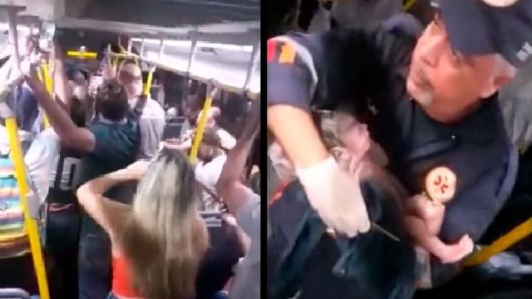 Imágenes del vídeo en el que una mujer da a luz en un autobús