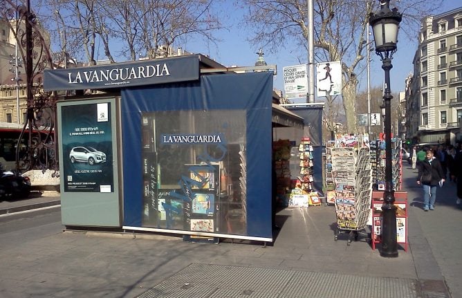 Un quiosco en el Paseo de Gracia de Barcelona