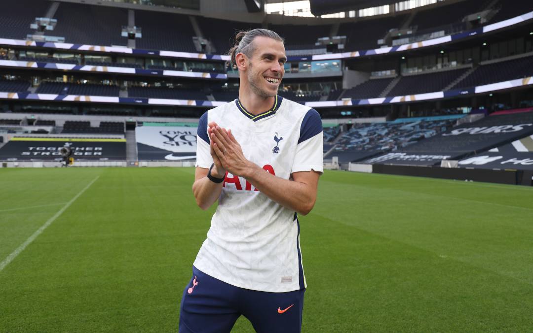 Gareth Bale, con la camiseta del Tottenham