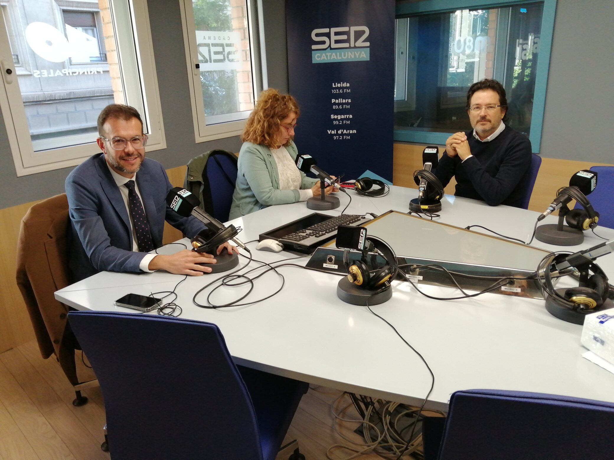 Amador Marqués, Inés Granollers i Isidre Gavín, avui a l'Aquí Lleida.