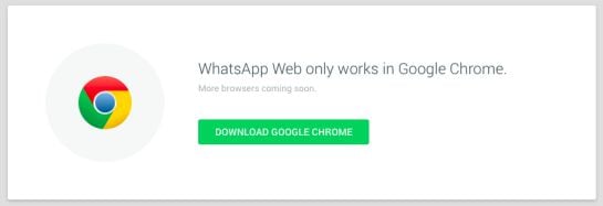 Mensaje de error al intentar acceder desde Google Chrome a ‘WhatsApp Web’