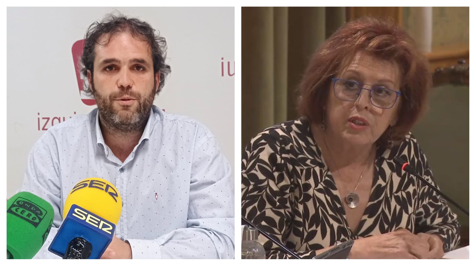 Jacobo Medianero (IU) y María Ángeles García (Podemos)