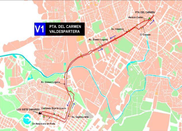 Línea V1 Puerta del Carmen - Valdespartera