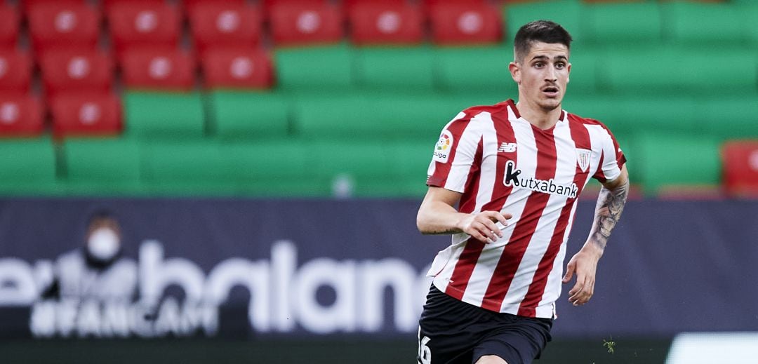 Oihan Sancet of Athletic Club in action during the La Liga Santander match between Athletic Club and Real Madrid at Estadio de San Mames on May 16, 2021 in Bilbao, Spain